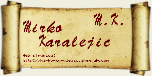 Mirko Karalejić vizit kartica
